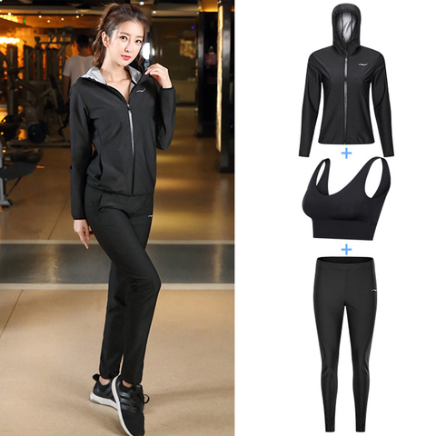 Sauna Sweat Suits for Men and Women Weight Loss Fitness Gym Exercise Hooded Jacket Pants Full Body Suits Tracksuit Yoga Suits ► Photo 1/6