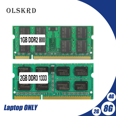 Olskrd 8GB 4GB 2GB 1GB 4G 2G PC2 PC3 DDR2 DDR3 667Mhz 800Mhz 1333hz 1600Mhz 5300 6400s 8500 10600 Laptop memory notebook RAM ► Photo 1/6