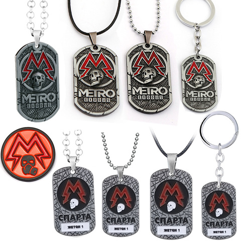 New PC Game Metro Exodus 2033 Necklace Vintage Souvenir Russian Metal Pendant Choker Dog Tag Men Jewelry Gift Link Chain kolye ► Photo 1/6