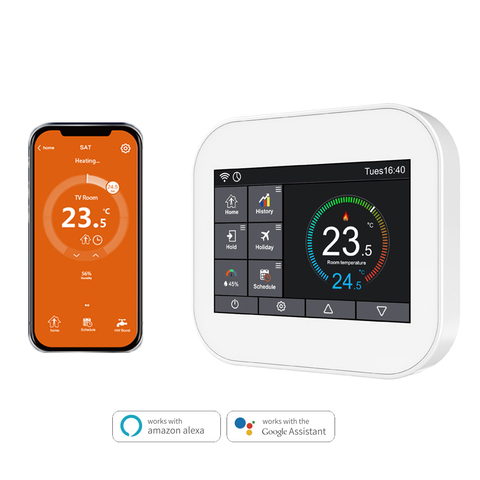 Wifi touch thermostat for water heating/radiator valve by English/German/Polish/Czech/Italian/Spainish control by smart phone ► Photo 1/6