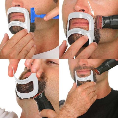 1pc Hairbrush Symmetric Cut Salon Mustache Beard Styling Template Shaving Shave For Beard Shape Styling Tools ► Photo 1/6