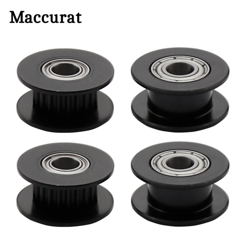 1PC 3D Printer Parts 2GT 20 Teeth Idler Pulley black color Width 6mm Bore 5mm with bearing for GT2 Timing belt synchronous Wheel ► Photo 1/6