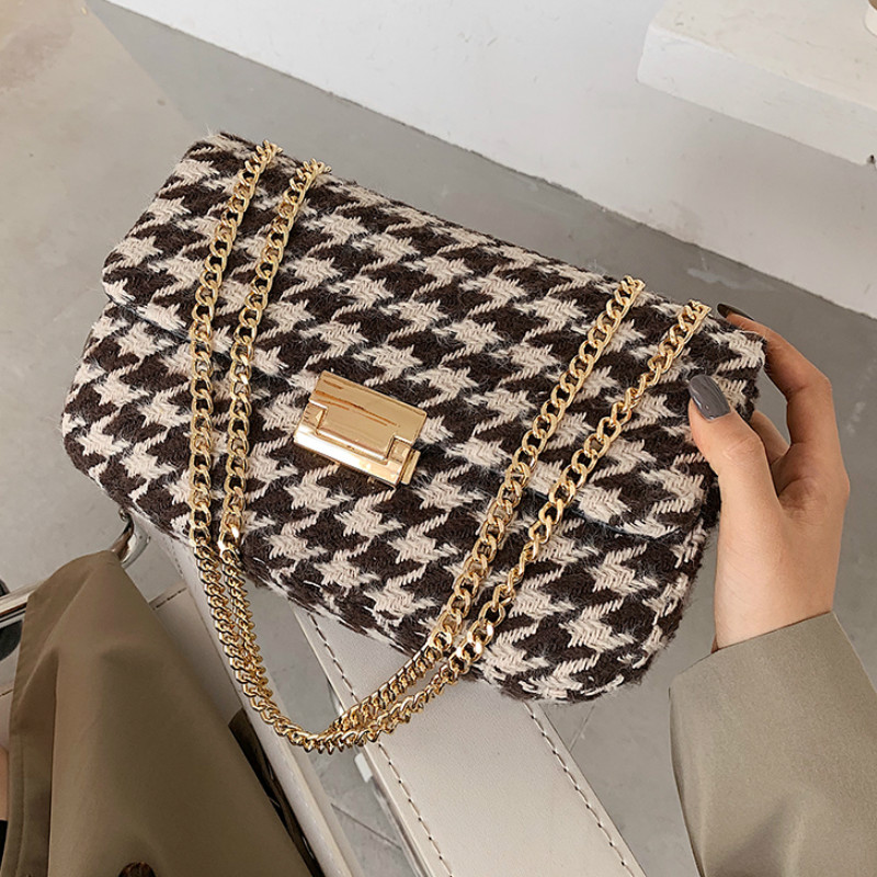 Twenty Four Checkered Tote Shoulder Bag  Woolen Women Shoulder Bags -  Women Shoulder - Aliexpress