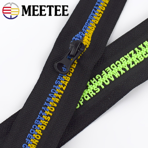 Meetee 2/4M 5#/8# Resin Coded Zipper Individuality Alphabet Special Code Cutting Zippers Slider for Backpack Clothing Decor Zip ► Photo 1/6