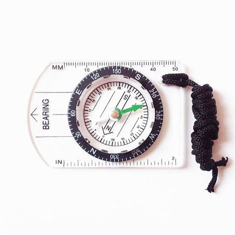 Professional Mini Compass Map Scale Ruler Multifunctional Equipment Outdoor Hiking Camping Survival Guiding Tool ► Photo 1/6