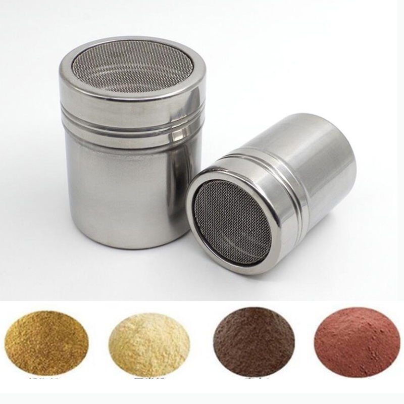 Stainless Chocolate Shaker Cocoa Flour Sugar Powder Coffee Sifter Cappuccino  Coffee Stencils kitchen Accessories Barista Tools