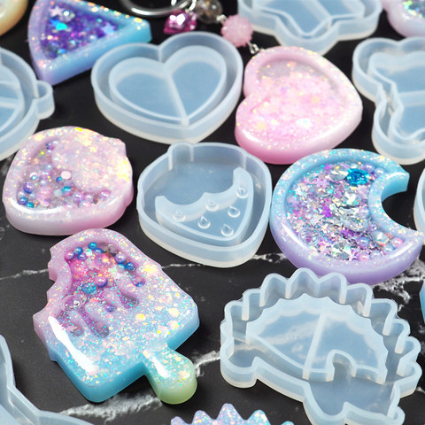 Shake Ice Cream Charm Silicone Mold Drippy Popsicle Resin Mold Star Bear Key Chain Mold Kawaii Craft UV Resin Supplies 1pc ► Photo 1/4