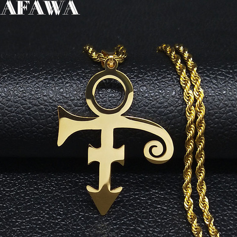 RIP Memorial Symbol Love Logo Steampunk Stainless Steel Necklaces Men The Minimalism Artist Love Symbol Prince Necklace Jewelry ► Photo 1/6