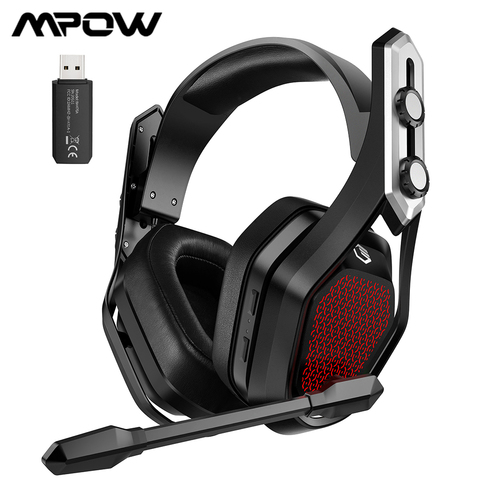 Mpow Iron Pro Wireless Gaming Headset for PS4/PC/Xbox One/Switch/Phone with Surround Sound Noise Cancelling Mic&20H Battery Life ► Photo 1/6