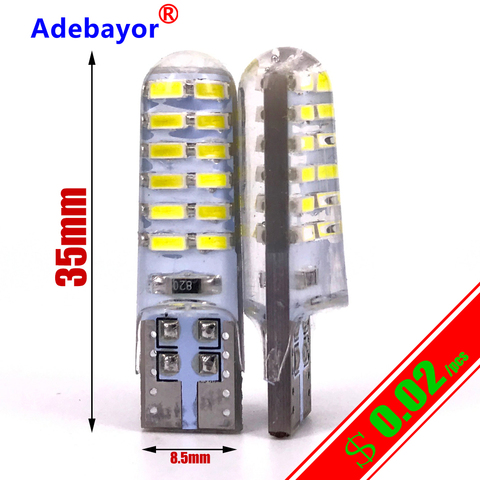 1pcs T10 W5W 192 168 501 24 SMD Silicone Case 24 SMD 3014 LED Car Reading Light 24 LED Auto Wedge Bulb Parking Lamps 12V ► Photo 1/6