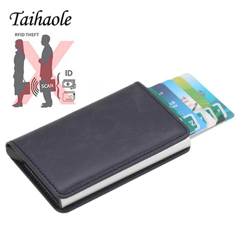 Taihaole 2022 Men Credit Card Holders Business ID Card Case Fashion Automatic RFID Card Holder Aluminium Bank Card Wallets ► Photo 1/6