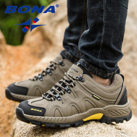 BONA New Arrival Men Hiking Shoes Lace Up Men Anti-skid Windproof travel Boots Sport Shoes Outdoor Jogging Trekking Sneakers ► Photo 1/6