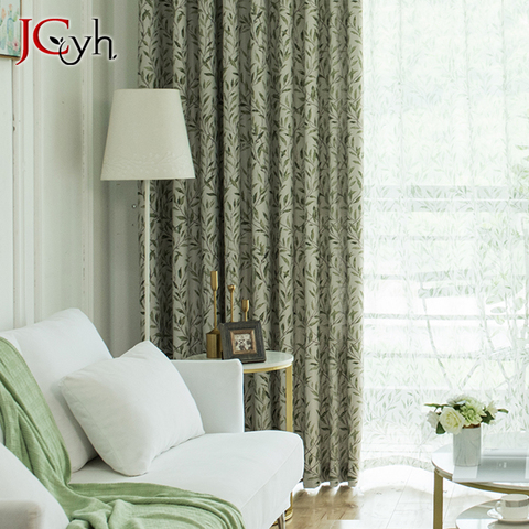 Green Willow Leaves Blackout Curtains For Window Of Living Room Home Bedroom Curtains Drapes Rideaux Gordijnen Cortina Tend 90% ► Photo 1/6