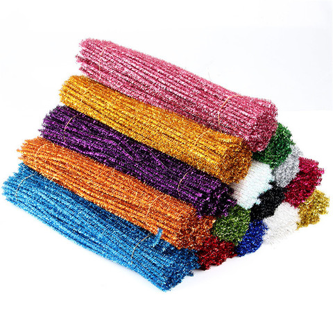 100pcs Glitter Chenille Stems Pipe Cleaners Plush Tinsel Stems Wired Sticks Kids Educational DIY Craft Supplies Toys Craf ► Photo 1/6