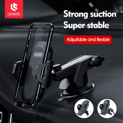 Licheers Sucker Car Phone Holder Mobile Phone Holder Stand in Car No Magnetic GPS Mount Support For iPhone 11 Pro Xiaomi Samsung ► Photo 1/6