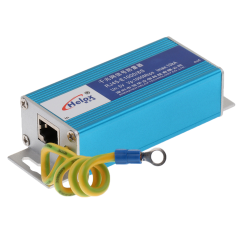 Gigabit Ethernet Surge Protector - RJ45   Protection Device - LAN Network Thunder Arrestor - 1000 Mbps ► Photo 1/6