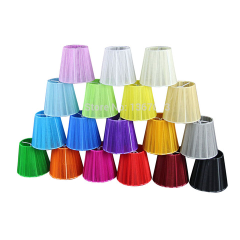 DIA 12cm modern lace Chandelier lampshades, white black pink purple blue yellow green red fabric lamp shade wall lamp, Clip On ► Photo 1/6