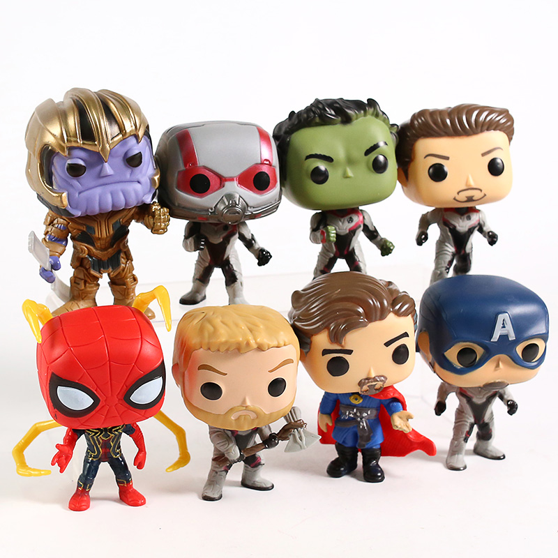 8 Pcs/Set Avengers Infinity War Thanos Thor Spider-Man Iron Man PVC Figure Toy 