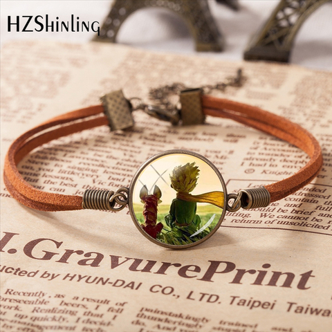 2022 Hot Sale Fashion The Little Princes Leather Bracelet Hand Craft Glass Pendant Bracelet Men's Ladies Fashion Jewelry Gift ► Photo 1/5