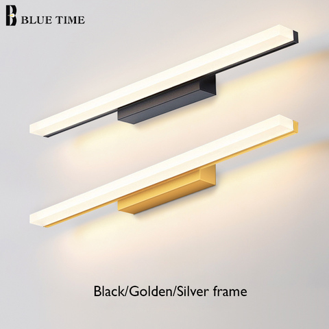 Golden Frame Fashion LED Wall Lights For Bathroom Bedside Lights Modern Mirror Front Light Black&White Finished LED Wall Lamps ► Photo 1/6