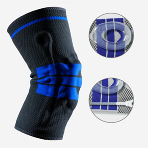 1 PCS Silicone Padded Knee Pads Supports Brace Basketball Fitness Meniscus Patella Protection Kneepads Sports Safety Knee Sleeve ► Photo 1/6