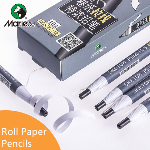 5pcs Pull String Roll Paper Sketching Pencil Free Cutting Charcoal Paper Pen 12B 14B Extra Black  CZ7112 CZ7104 Art Supplies ► Photo 1/4