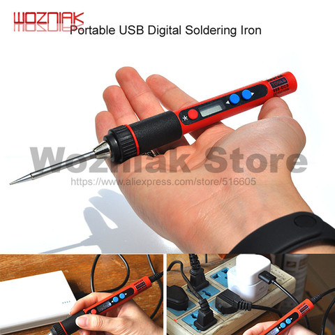 Portable Digital LCD USB Soldering Iron 5V 10W Ferro De Solda Adjustable Temperature Solder Iron Welding Tools ► Photo 1/1