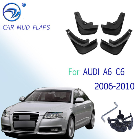 FIT FOR AUDI A6 C6 2006 2007 2008 2009 2010 SEDAN MUD FLAP MUD FLAPS SPLASH GUARDS MUDGUARD MUDFLAPS ACCESSORIES ► Photo 1/6