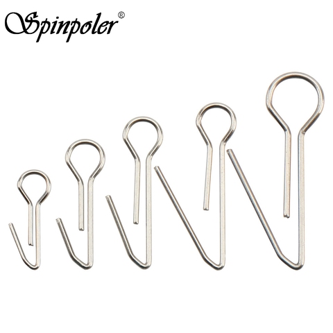 Spinpoler Fishing Sinker Weight Loops Swivels Stainless Steel Cheburashka Clip Wire 100pcs Fishing Accessories Tools ► Photo 1/6