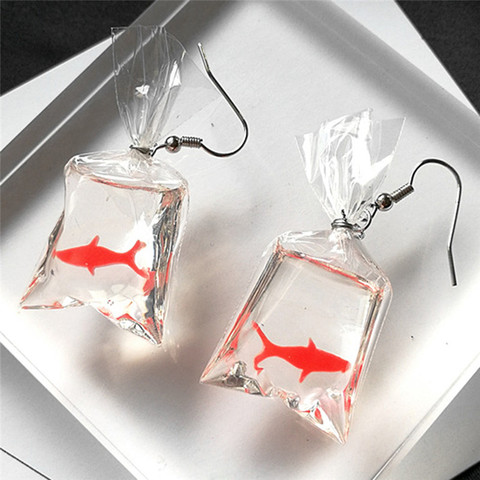 2022 Funny Transparent Fish Earrings for Women Teens Unusual Funny Pendants Hanging Earrings Female Fashion Fish Earring Jewelry ► Photo 1/5