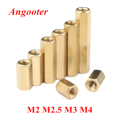 10-50pcs Hex Female to Female M2 M2.5 M3 M4 Brass standoff spacer Hexagonal stud spacer Hollow Pillars brass spacing screw ► Photo 1/4