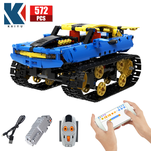 City Off-road RC Racing Car Electric Building Blocks Creator Technic APP Remote Control Tank military Bricks Toys For Children ► Photo 1/6