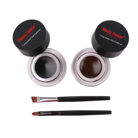 Music Flower 2 in 1 Coffee + Black Gel Eyeliner Make Up Waterproof Cosmetics Set Eye Liner Makeup Eye maquiagem M1007 ► Photo 1/5