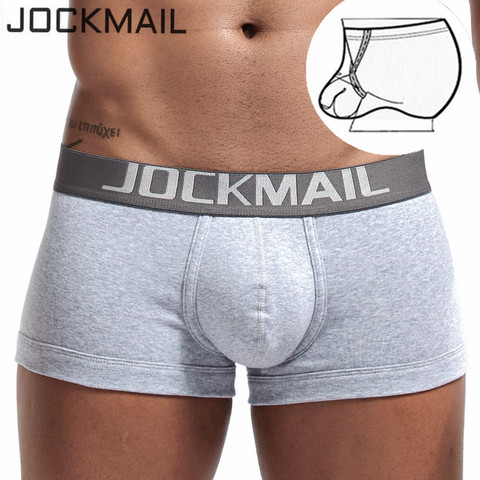JOCKMAIL men Underwear Men boxers Sexy cotton Cuecas Boxers U convex pouch ring Gay Underwear Man male boy underpants slip ► Photo 1/6