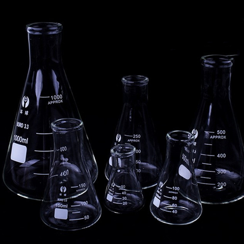 1 PC Erlenmeyer Borosilicate Glass Flask Narrow Neck Conical Triangular Flask Laboratory Chemical Equipment 50 Ml To 1000ml ► Photo 1/4
