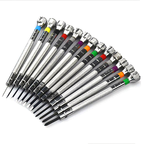 13PCs Metal 0.6-2.0mm Screwdrivers Set Professional Slotted Cross Screwdriver Kit Watchmakers Watch Repair Tools ► Photo 1/5