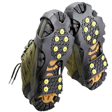 1 pair 10Stud S M L Non Slip Snow Shoe Spikes Winter Anti Slip Ice Grips Cleats Crampons Climbing Outdoor Shoes Cover Crampons ► Photo 1/6