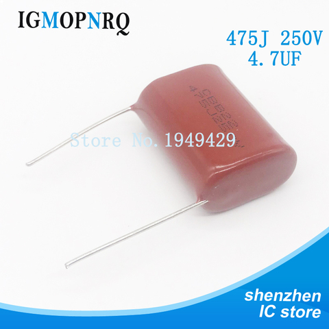 10PCS/Lot 475 4.7uF 250V CBB Polypropylene Film Capacitor Pitch 25mm 475 4.7uF 250V NEW ► Photo 1/2