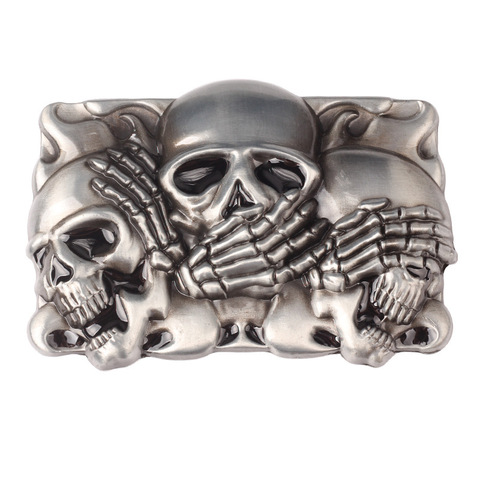 Skull skeleton belt buckle Belt DIY accessories Western cowboy style Smooth belt buckle Punk rock style k17 ► Photo 1/3