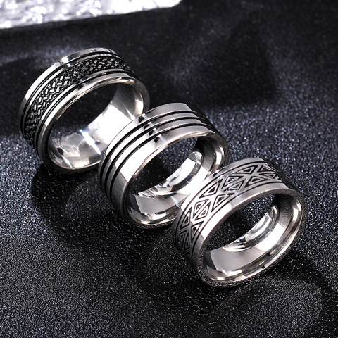 MANGOPIE 8mm Titanium Steel Hot Movie Ring Size 7~13 Creed Master Logo Symbol ► Photo 1/5