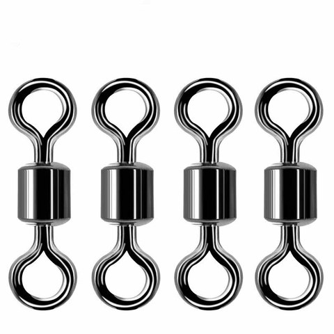 10pcs/50pcs Fishing Swivel Connector Ball Bearing Snap Rolling Ring Solid Fishing Swivels Rolling Stainless Steel Beads Tackle ► Photo 1/6