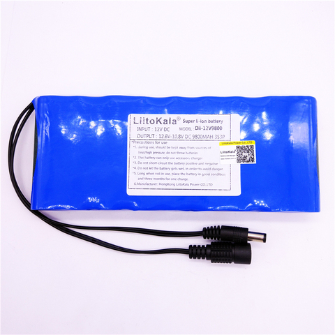 HK LiitoKala 12V 2200mah 3000mAh 6800mah 9800mah 10ah 18650 Li-lon DC 12V Super Rechargeable Battery Pack ► Photo 1/6