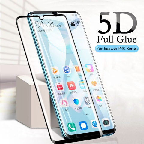 5D Full Cover Tempered Glass For Huawei P20 P30 Lite P40 Pro Screen Protector For Honor 8x 9x 10 9 20 Lite Protective Glass ► Photo 1/6