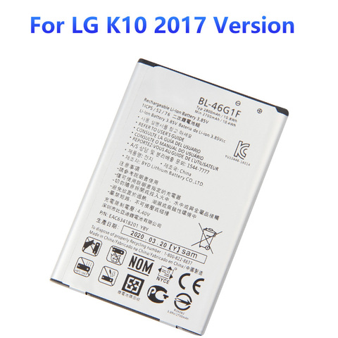 Original Replacement Battery BL-46G1F For LG 2017 Version K10 LG BL-46G1F BL46G1F Authentic Phone Batteries 2800mAh ► Photo 1/6