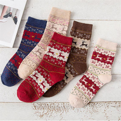Hot sale! women's new year socks autumn-winter warm wool sock comfortable christmas animal sock for lady girls funny socks ► Photo 1/6
