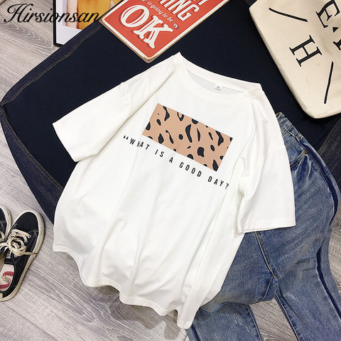 Hirsionsan Leopard Print T shirts Women 2022 Spring Summer Hot Tees Casual O-Neck Short Sleeve Harajuku Cool T-shirt Female Tops ► Photo 1/6