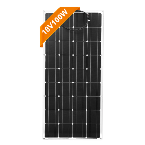 Dokio 18V Monocrystalline 100W Flexible Solar Panel For Car/Boat/ Home Solar Charge 12V Waterproof Solar Panel China ► Photo 1/6