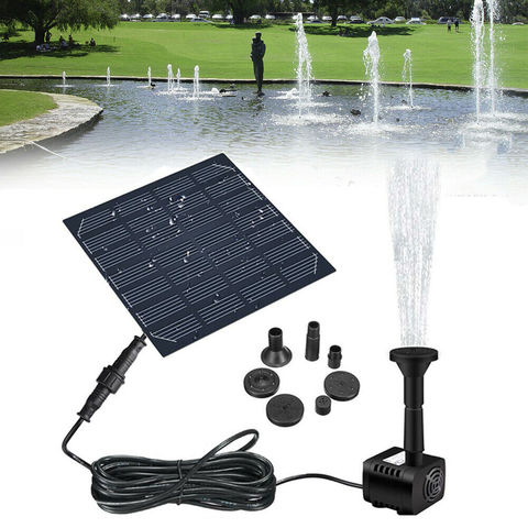 Solar Panel Powered Water Fountain Pool Pond Garden Water Sprinkler Sprayer with Water Pump & 3 Spray Heads ► Photo 1/6