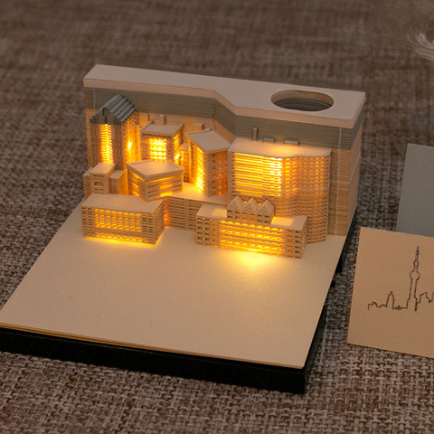 Omoshiroi Block 3D Memo Pads Novelty Vintage Buildings Car Christmas Halloween Paper Note ► Photo 1/6