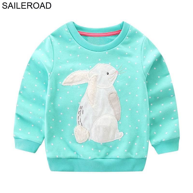 Autumn Baby Girls Sweatshirts Winter Spring Children Hoodies Cotton Rabbit Bunny Long Sleeve Sweater Kids T-shirt Clothes